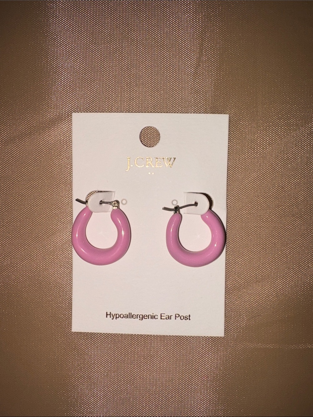 J Crew Pink Hoop Earrings